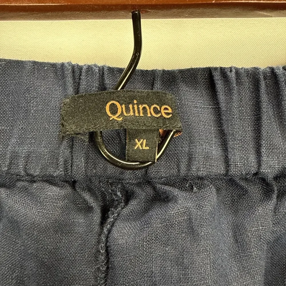 Quince Womens European‎ Linen Tapered Ankle Pants Size XL Deep Navy Minimalist